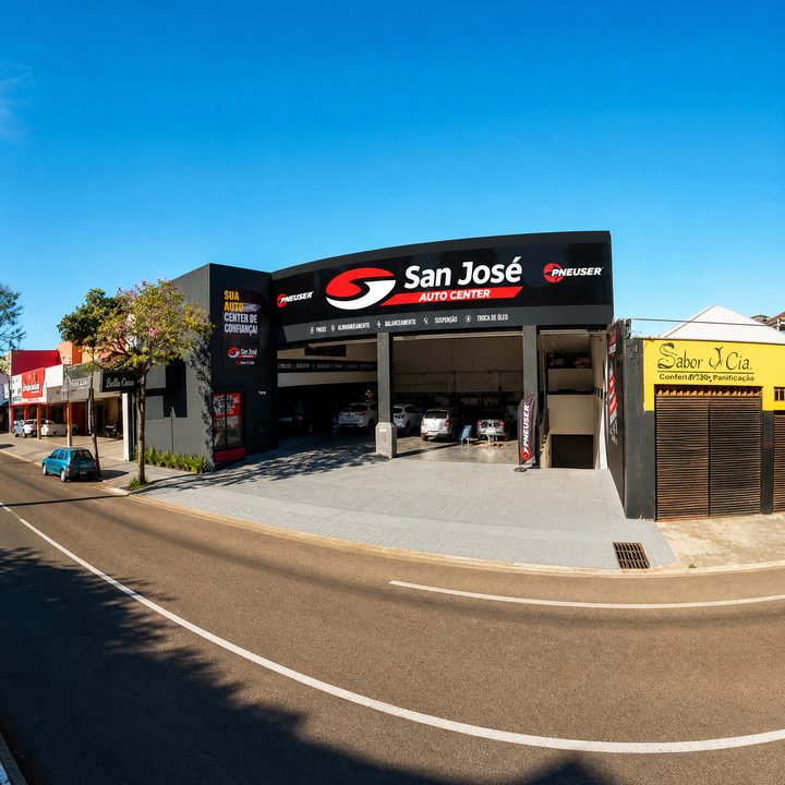 Fachada da San José Auto Center na Av. Manoel Goulart, Vila Nova, Presidente Prudente - SP